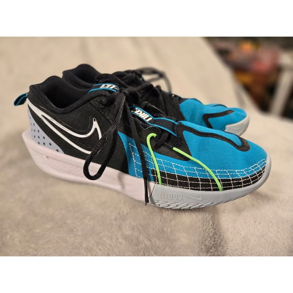 Nike Giannis Immortality 3 Black Blue Volt Basketball Shoes FD7033-003 Youth 7Y